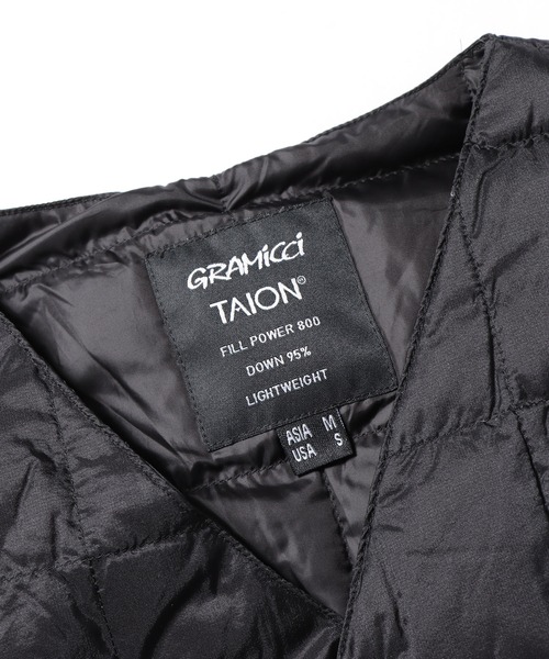 Gramicci(グラミチ)の「GRAMICCI×TAION/グラミチ×タイオン INNER DOWN VEST ダウンベスト(ダウンジャケット/コート・メンズ・ブラック/パープル/ベージュ/カモフラージュ/オリーブ・XL/L/M/XXL)」の19枚目の写真