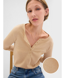 GAP | メタリック ヘンリーネックTシャツ(Tシャツ/カットソー)