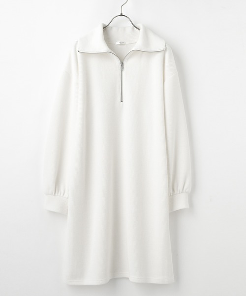 【新品】ジャックバニー　ワンピース　ハーフジップ　ホワイト　Mサイズ 新品】ジャックバニー ワンピース ハーフジップ ホワイト M