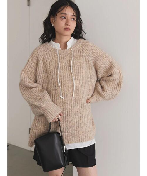 AMERICAN HOLIC（アメリカンホリック）の「MIXヤーンラグランニットプルオーバー（ニット/セーター・レディース・サックスブルー/ブラウン/ライトベージュ/ラベンダー/オレンジ・M/L）」の6枚目の写真