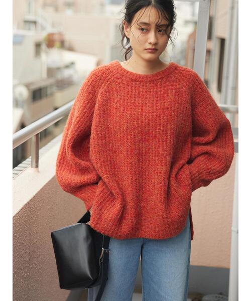 AMERICAN HOLIC（アメリカンホリック）の「MIXヤーンラグランニットプルオーバー（ニット/セーター・レディース・サックスブルー/ブラウン/ライトベージュ/ラベンダー/オレンジ・M/L）」の11枚目の写真