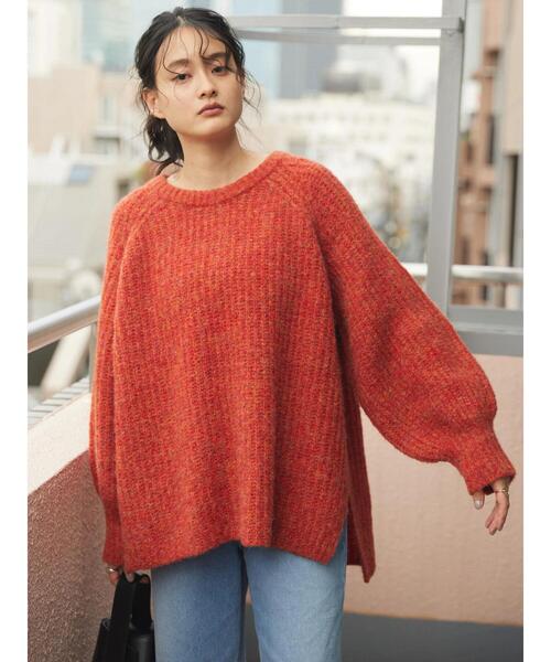 AMERICAN HOLIC（アメリカンホリック）の「MIXヤーンラグランニットプルオーバー（ニット/セーター・レディース・サックスブルー/ブラウン/ライトベージュ/ラベンダー/オレンジ・M/L）」の12枚目の写真