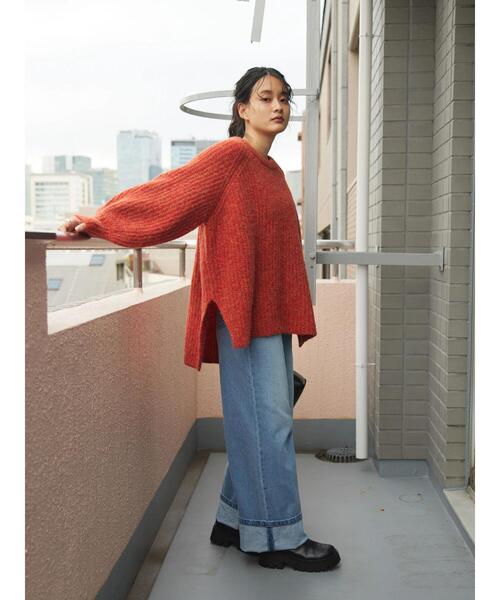 AMERICAN HOLIC（アメリカンホリック）の「MIXヤーンラグランニットプルオーバー（ニット/セーター・レディース・サックスブルー/ブラウン/ライトベージュ/ラベンダー/オレンジ・M/L）」の14枚目の写真