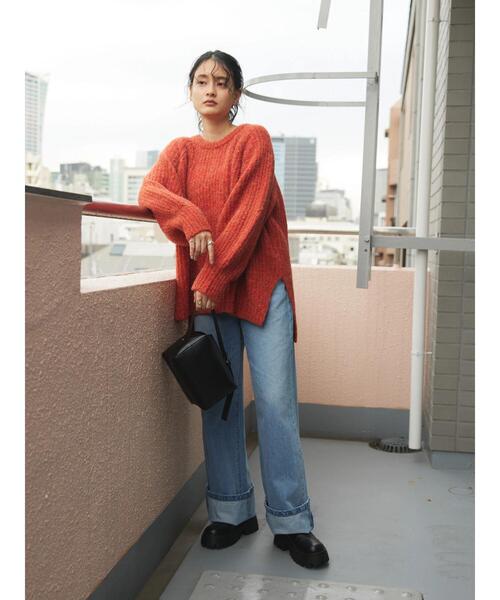 AMERICAN HOLIC（アメリカンホリック）の「MIXヤーンラグランニットプルオーバー（ニット/セーター・レディース・サックスブルー/ブラウン/ライトベージュ/ラベンダー/オレンジ・M/L）」の15枚目の写真