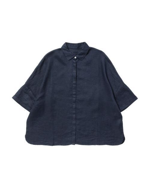 Demi-Luxe BEAMS（デミルクス ビームス）の「120% LINO / ドルマン レレギュラーカラー 7分袖（シャツ/ブラウス・レディース・ライトグレー/ネイビー・ONE SIZE）」の10枚目の写真