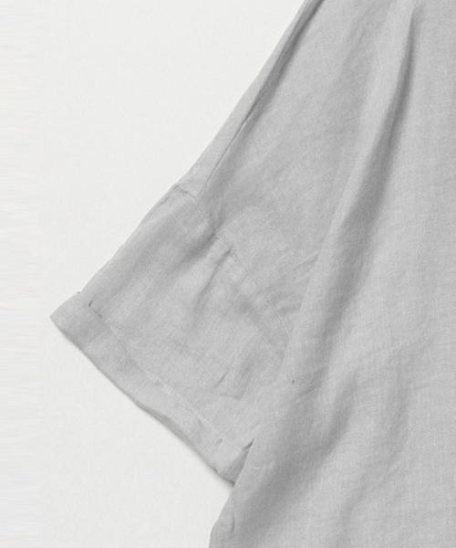 Demi-Luxe BEAMS（デミルクス ビームス）の「120% LINO / ドルマン レレギュラーカラー 7分袖（シャツ/ブラウス・レディース・ライトグレー/ネイビー・ONE SIZE）」の5枚目の写真