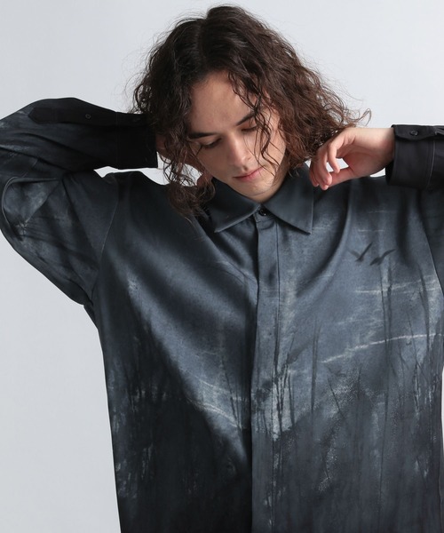 HARE（ハレ）の「ランドスケープフォトシャツ(HARE)（シャツ/ブラウス・メンズ・ブラック/グレー・FREE）」の14枚目の写真