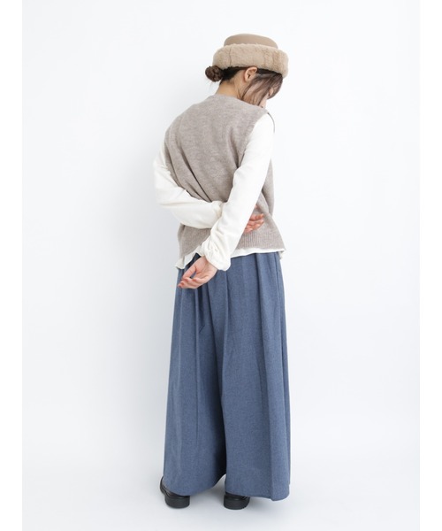 Samansa Mos2（サマンサ モスモス）の「切替フリルブラウス（シャツ/ブラウス・レディース・ブラック/キナリ/グリーン・ﾌﾘ-）」の14枚目の写真