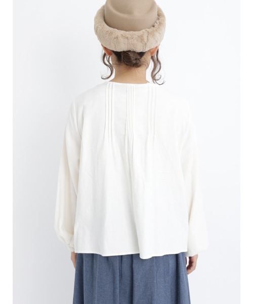 Samansa Mos2（サマンサ モスモス）の「切替フリルブラウス（シャツ/ブラウス・レディース・ブラック/キナリ/グリーン・ﾌﾘ-）」の10枚目の写真