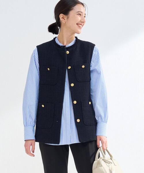 green label relaxing(グリーンレーベルリラクシング)の「ピンタック ギャザー シャツ(シャツ/ブラウス・レディース・ライラック/ホワイト/その他1・FREE)」の5枚目の写真