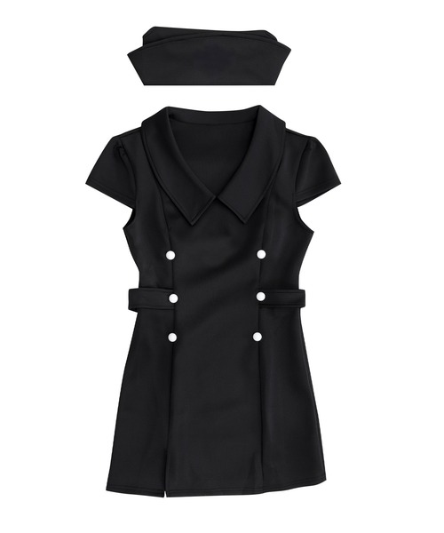 OSYAREVO（オシャレボ）の「コスプレ スリット入りナース服 レディース クリスマス X-mas（コスチューム/パーティーグッズ・レディース・ホワイト/ブラック・MEDIUM/LARGE）」の20枚目の写真