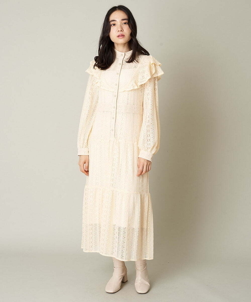 A de a.v.v（アードアー・ヴェ・ヴェ）の「総レースワンピ―ス（ドレス・レディース・ブラック/アイボリー・36/38）」の9枚目の写真