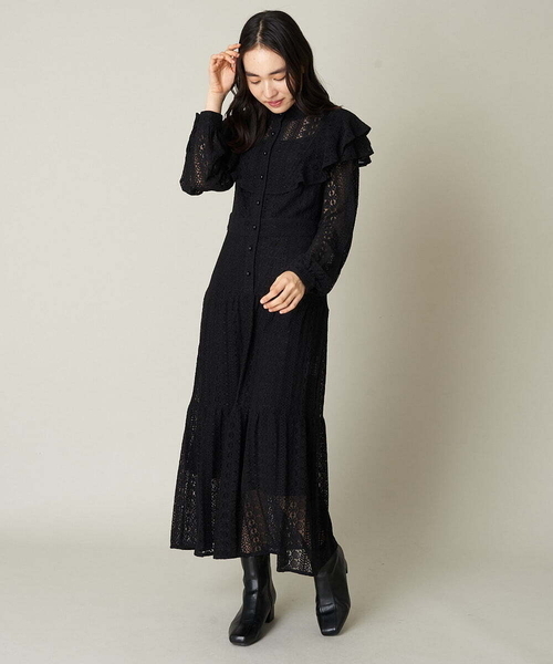 A de a.v.v（アードアー・ヴェ・ヴェ）の「総レースワンピ―ス（ドレス・レディース・ブラック/アイボリー・36/38）」の6枚目の写真