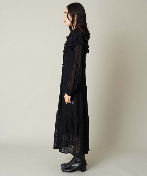 A de a.v.v（アードアー・ヴェ・ヴェ）の「総レースワンピ―ス（ドレス・レディース・ブラック/アイボリー・36/38）」の4枚目の写真