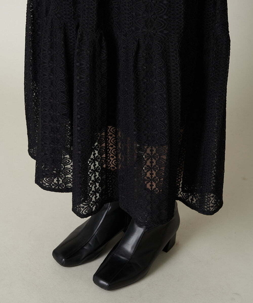A de a.v.v（アードアー・ヴェ・ヴェ）の「総レースワンピ―ス（ドレス・レディース・ブラック/アイボリー・36/38）」の10枚目の写真