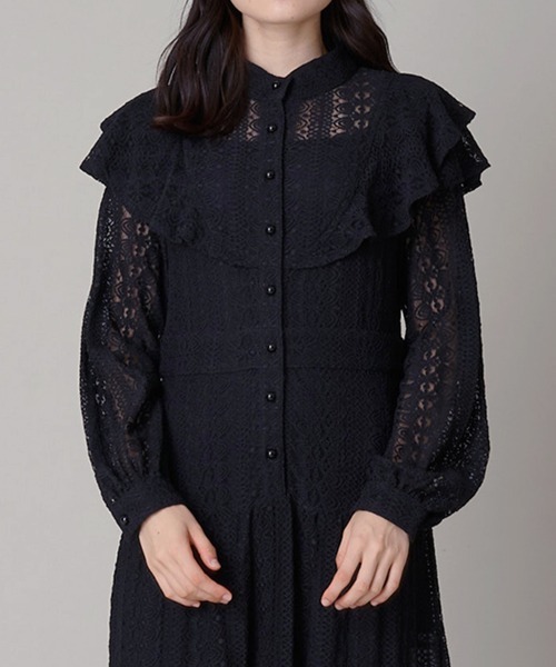 A de a.v.v（アードアー・ヴェ・ヴェ）の「総レースワンピ―ス（ドレス・レディース・ブラック/アイボリー・36/38）」の2枚目の写真