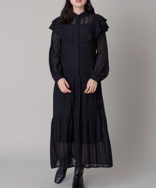 A de a.v.v（アードアー・ヴェ・ヴェ）の「総レースワンピ―ス（ドレス・レディース・ブラック/アイボリー・36/38）」の15枚目の写真