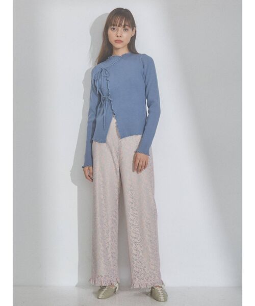 merry jenny(メリージェニー)の「ribbonラップニットtops(ニット/セーター・レディース・アイボリー/ブラック/ブルー・FREE)」の4枚目の写真