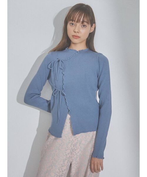 merry jenny(メリージェニー)の「ribbonラップニットtops(ニット/セーター・レディース・アイボリー/ブラック/ブルー・FREE)」の5枚目の写真