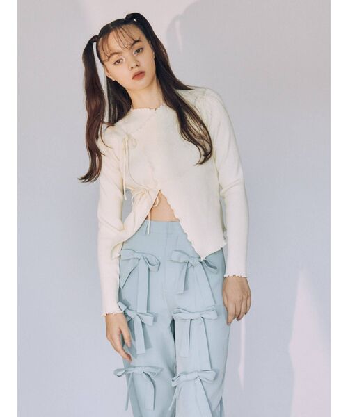 merry jenny(メリージェニー)の「ribbonラップニットtops(ニット/セーター・レディース・アイボリー/ブラック/ブルー・FREE)」の17枚目の写真