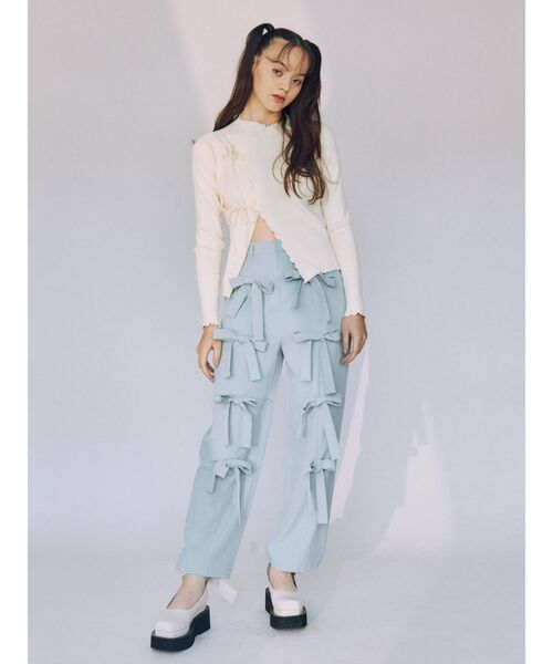 merry jenny(メリージェニー)の「ribbonラップニットtops(ニット/セーター・レディース・アイボリー/ブラック/ブルー・FREE)」の18枚目の写真