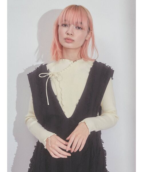 merry jenny(メリージェニー)の「ribbonラップニットtops(ニット/セーター・レディース・アイボリー/ブラック/ブルー・FREE)」の19枚目の写真