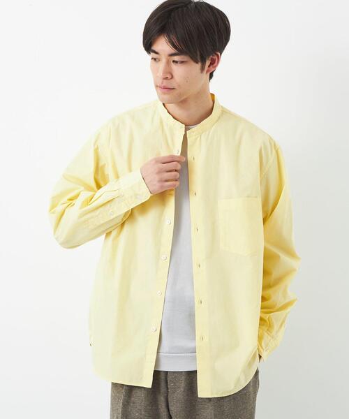 green label relaxing（グリーンレーベルリラクシング）の「トーマスメイソン ジャストルーズ バンドカラーシャツ（シャツ/ブラウス・メンズ・ネイビー/イエロー/ケリー・S/L/XL/M/XXL）」の7枚目の写真