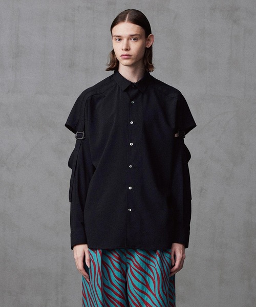 SHAREEF(シャリーフ)の「SEPARATE SLEEVE SHIRTS(シャツ/ブラウス・メンズ・ブラック/ホワイト/ブラウン・1/2/3)」の2枚目の写真