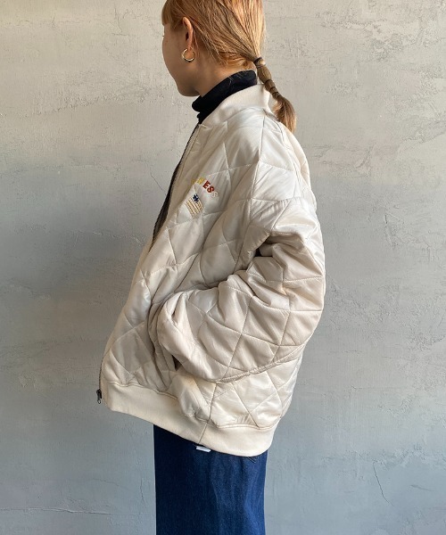 JEANS FACTORY Clothes（ジーンズファクトリークローズ）の「[Jeans Factory Clothes/ジーンズファクトリークローズ] ベトジャン風 キルティングブルゾン（ブルゾン・レディース・ブラック/オリーブ/オフホワイト・L/M）」の4枚目の写真