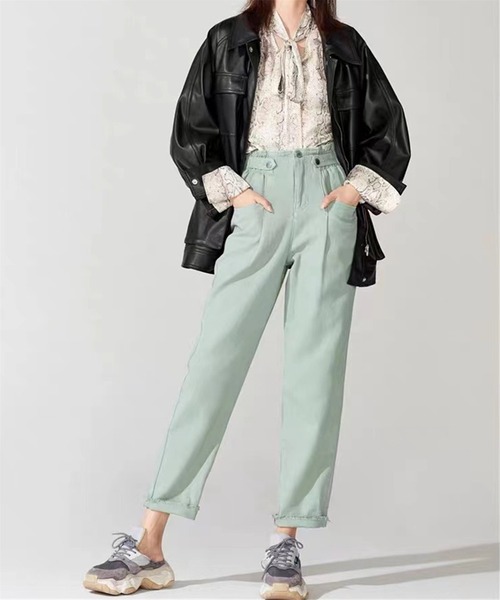 MAISON DE THERESE（メゾン ド テレーズ）の「オーバーサイズ　フェイクレザージャケット ライダースジャケット 男女兼用（ライダースジャケット・レディース・ブラック・M/L/XL/S）」の22枚目の写真