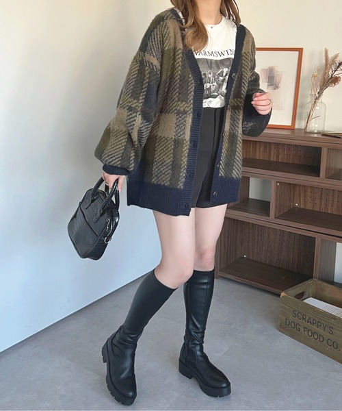 apres jour（アプレジュール）の「チェックカーディガン【ZOZOTOWN限定アイテム】（カーディガン/ボレロ・レディース・イエロー系その他/グリーン系その他/ピンク系その他・フリー/X-LARGE）」の13枚目の写真