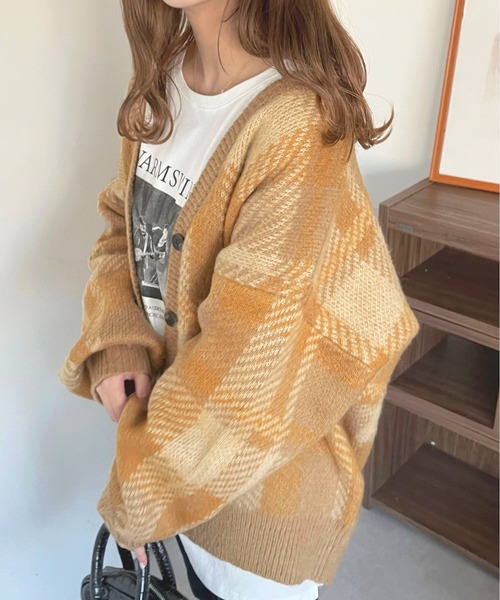 apres jour（アプレジュール）の「チェックカーディガン【ZOZOTOWN限定アイテム】（カーディガン/ボレロ・レディース・イエロー系その他/グリーン系その他/ピンク系その他・フリー/X-LARGE）」の17枚目の写真