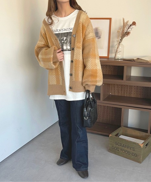 apres jour（アプレジュール）の「チェックカーディガン【ZOZOTOWN限定アイテム】（カーディガン/ボレロ・レディース・イエロー系その他/グリーン系その他/ピンク系その他・フリー/X-LARGE）」の19枚目の写真