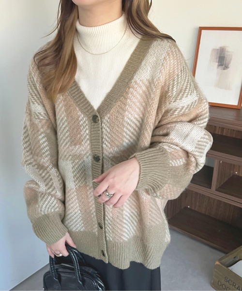 apres jour（アプレジュール）の「チェックカーディガン【ZOZOTOWN限定アイテム】（カーディガン/ボレロ・レディース・イエロー系その他/グリーン系その他/ピンク系その他・フリー/X-LARGE）」の21枚目の写真