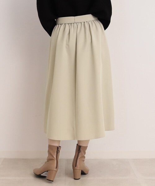 DRESKIP(ドレスキップ)の「◆【上品で好印象◎】Dカンベルト付きタックフレアースカート(スカート・レディース・黄緑系/ライトベージュ/ブラック・03/02)」の6枚目の写真