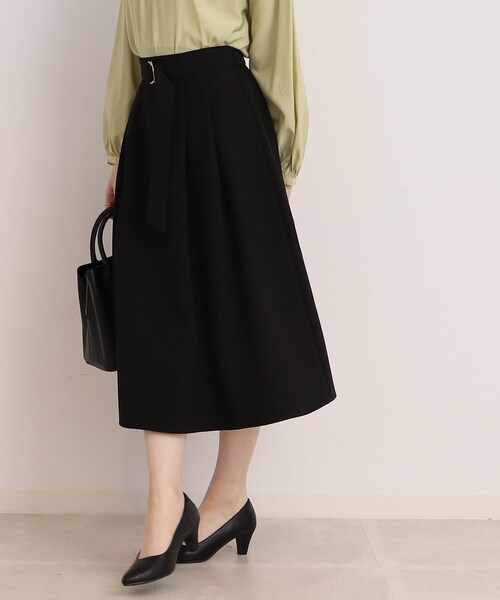 DRESKIP(ドレスキップ)の「◆【上品で好印象◎】Dカンベルト付きタックフレアースカート(スカート・レディース・黄緑系/ライトベージュ/ブラック・03/02)」の11枚目の写真