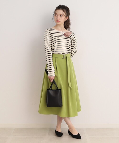 DRESKIP(ドレスキップ)の「◆【上品で好印象◎】Dカンベルト付きタックフレアースカート(スカート・レディース・黄緑系/ライトベージュ/ブラック・03/02)」の20枚目の写真