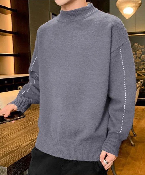 aimoha（アイモハ）の「タートルネックニットセーター（ニット/セーター・メンズ・ブラック/カーキ/ブルー・MEDIUM/LARGE/X-LARGE/XX-LARGE）」の3枚目の写真