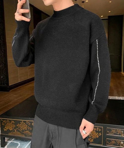 aimoha（アイモハ）の「タートルネックニットセーター（ニット/セーター・メンズ・ブラック/カーキ/ブルー・MEDIUM/LARGE/X-LARGE/XX-LARGE）」の2枚目の写真