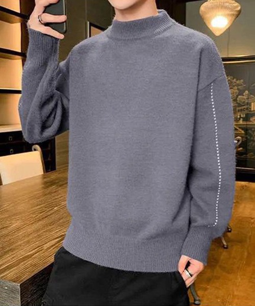 aimoha（アイモハ）の「タートルネックニットセーター（ニット/セーター・メンズ・ブラック/カーキ/ブルー・MEDIUM/LARGE/X-LARGE/XX-LARGE）」の10枚目の写真