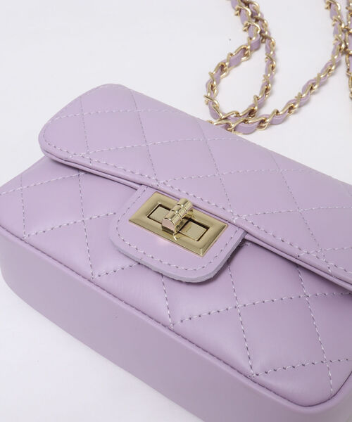 NOLLEY’S（ノーリーズ）の「【五明祐子さんコラボアイテム】キルティングポシェット（ショルダーバッグ・レディース・アイボリー/ラベンダー・FREE）」の7枚目の写真