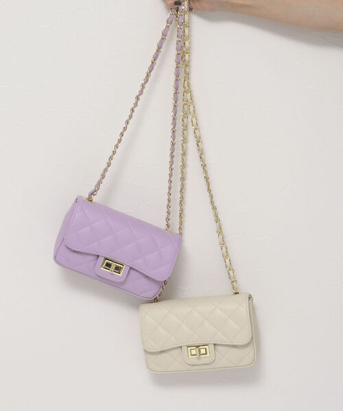 NOLLEY’S（ノーリーズ）の「【五明祐子さんコラボアイテム】キルティングポシェット（ショルダーバッグ・レディース・アイボリー/ラベンダー・FREE）」の10枚目の写真