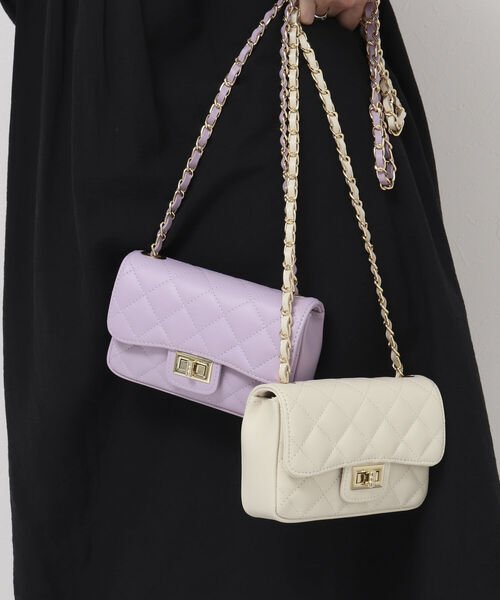 NOLLEY’S（ノーリーズ）の「【五明祐子さんコラボアイテム】キルティングポシェット（ショルダーバッグ・レディース・アイボリー/ラベンダー・FREE）」の11枚目の写真