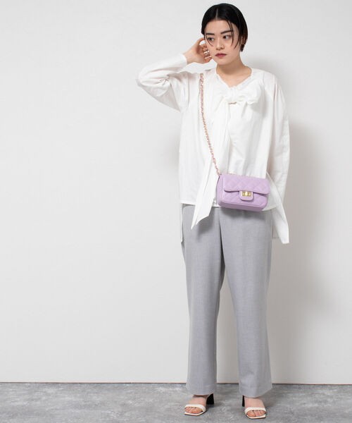 NOLLEY’S（ノーリーズ）の「【五明祐子さんコラボアイテム】キルティングポシェット（ショルダーバッグ・レディース・アイボリー/ラベンダー・FREE）」の15枚目の写真