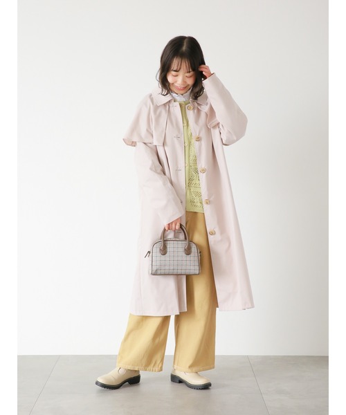 ehka sopo（エヘカソポ）の「ケープ付ステンカラーコート（ステンカラーコート・レディース・ベージュ/カーキ/ライトベージュ・ﾌﾘ-）」の4枚目の写真