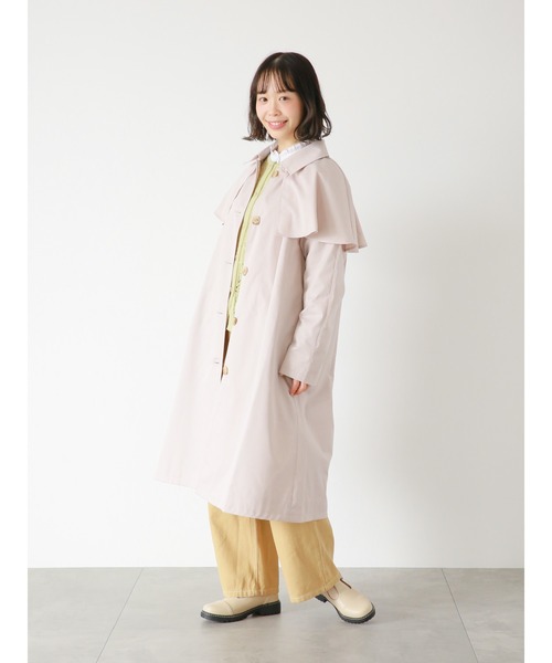 ehka sopo（エヘカソポ）の「ケープ付ステンカラーコート（ステンカラーコート・レディース・ベージュ/カーキ/ライトベージュ・ﾌﾘ-）」の5枚目の写真