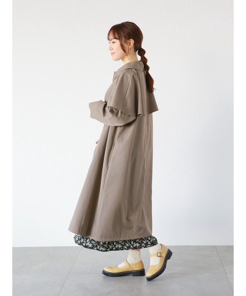 ehka sopo（エヘカソポ）の「ケープ付ステンカラーコート（ステンカラーコート・レディース・ベージュ/カーキ/ライトベージュ・ﾌﾘ-）」の12枚目の写真