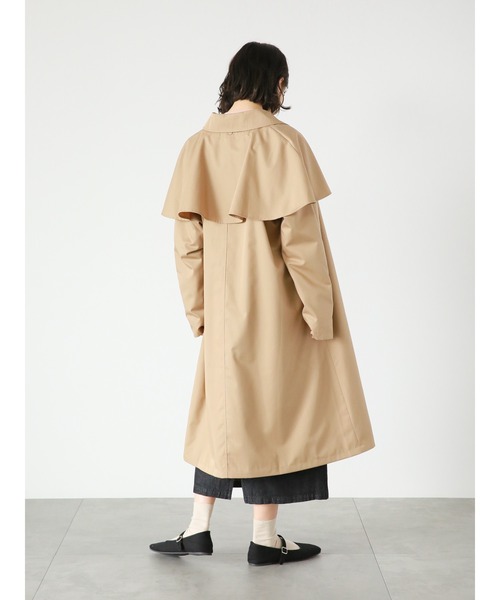 バーバリー　ケープ付　ステンカラーコート　ライトベージュ ehka sopo（エヘカソポ）の「ケープ付ステンカラーコート（ステン