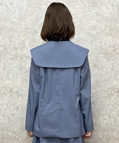 axes femme POETIQUE（アクシーズファムポエティック）の「セーラーカラーロングジャケット（その他アウター・レディース・ベージュ/ブルー/ブラック・MEDIUM）」の11枚目の写真