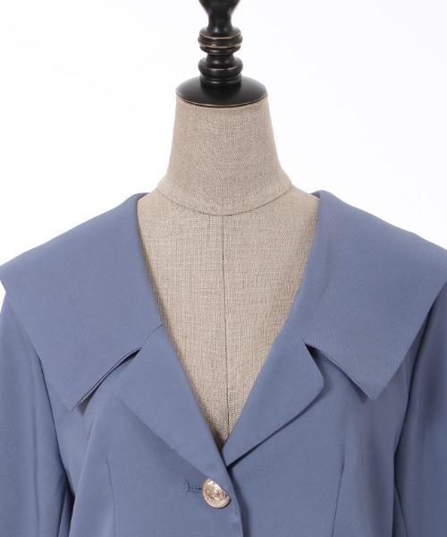 axes femme POETIQUE（アクシーズファムポエティック）の「セーラーカラーロングジャケット（その他アウター・レディース・ベージュ/ブルー/ブラック・MEDIUM）」の17枚目の写真